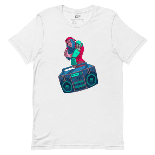 Futuristic B-Girl with Old School Boom Box Unisex T-Shirt